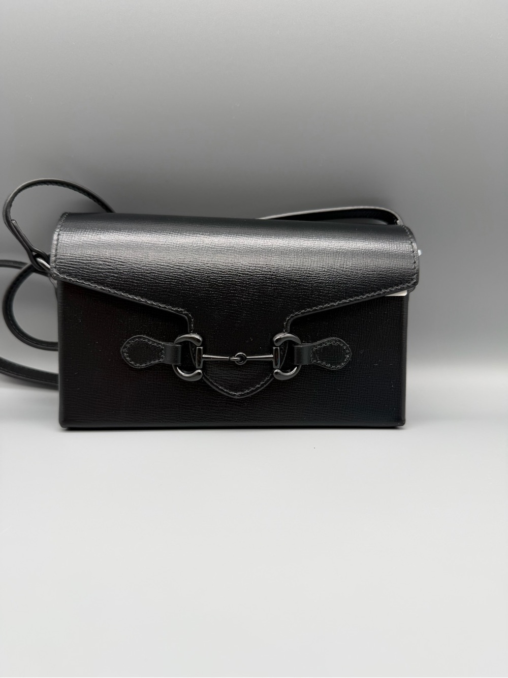 Gucci Horsebit So Black Leather Crossbody Bag